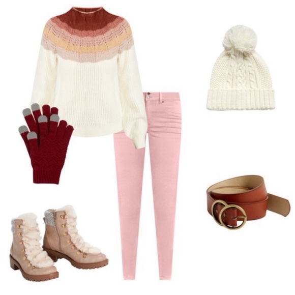 Maurices Ombre Mock Neck Pullover Sweater Plus Size XXL Cream Mauve Pink Rust - Picture 4 of 11